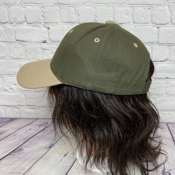 Canada Hat Cap Strap Back Olive Green Brown Embroidered Maple Leaf Canadian - Picture 2 of 8